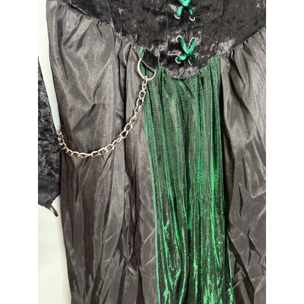 The Wizard of Oz Wicked Witch Elphaba green and black maxi dress‎ costume - Picture 8 of 13